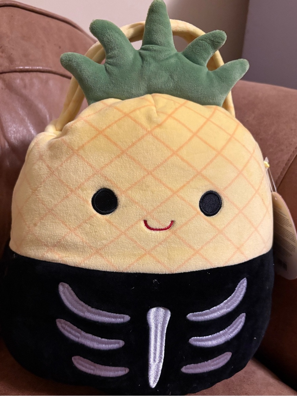 Squishmallow Maui the pineapple skeleton Halloween treat pail